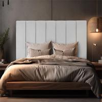 Cabeceira Estofada Cama Box Casal 140 Cm Carla Premium - Veludo Cinza - 6