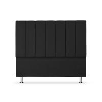 Cabeceira Estofada Cama Box Casal 140 Cm Carla Premium - Veludo Preto - 2