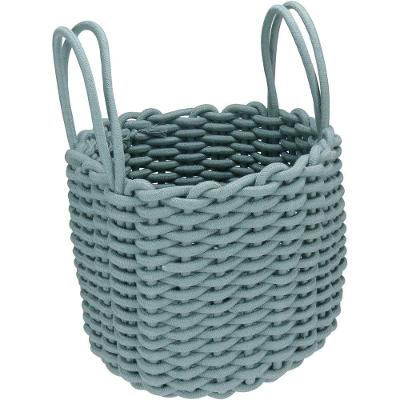 Cesta Organizadora Decorativa Home&co Tecido 22x28x28cm Azul