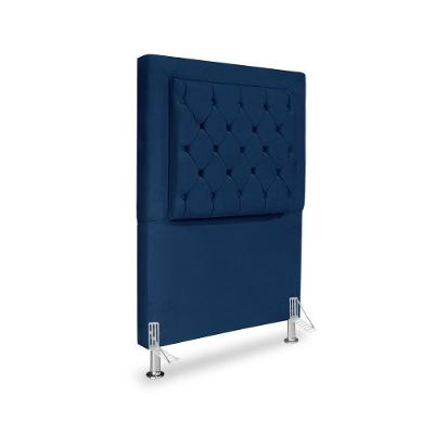 Cabeceira De Cama Box Solteiro 90 Cm Baronesa - Veludo Azul