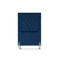 Cabeceira De Cama Box Solteiro 90 Cm Baronesa - Veludo Azul - 2