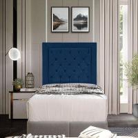 Cabeceira De Cama Box Solteiro 90 Cm Baronesa - Veludo Azul - 4