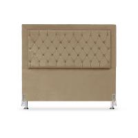 Cabeceira De Cama Box Casal 140 Cm Baronesa - Veludo Bege Escuro - 2
