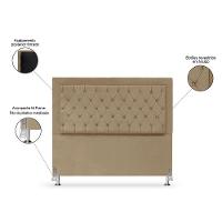 Cabeceira De Cama Box Casal 140 Cm Baronesa - Veludo Bege Escuro - 3
