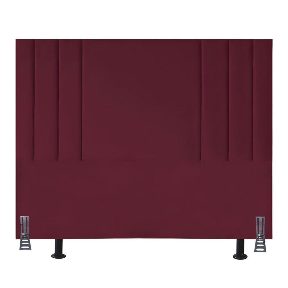 Cabeceira 195 Cm Suede Moderna King Clássica Cama Box Frame Cor:bordo - 1
