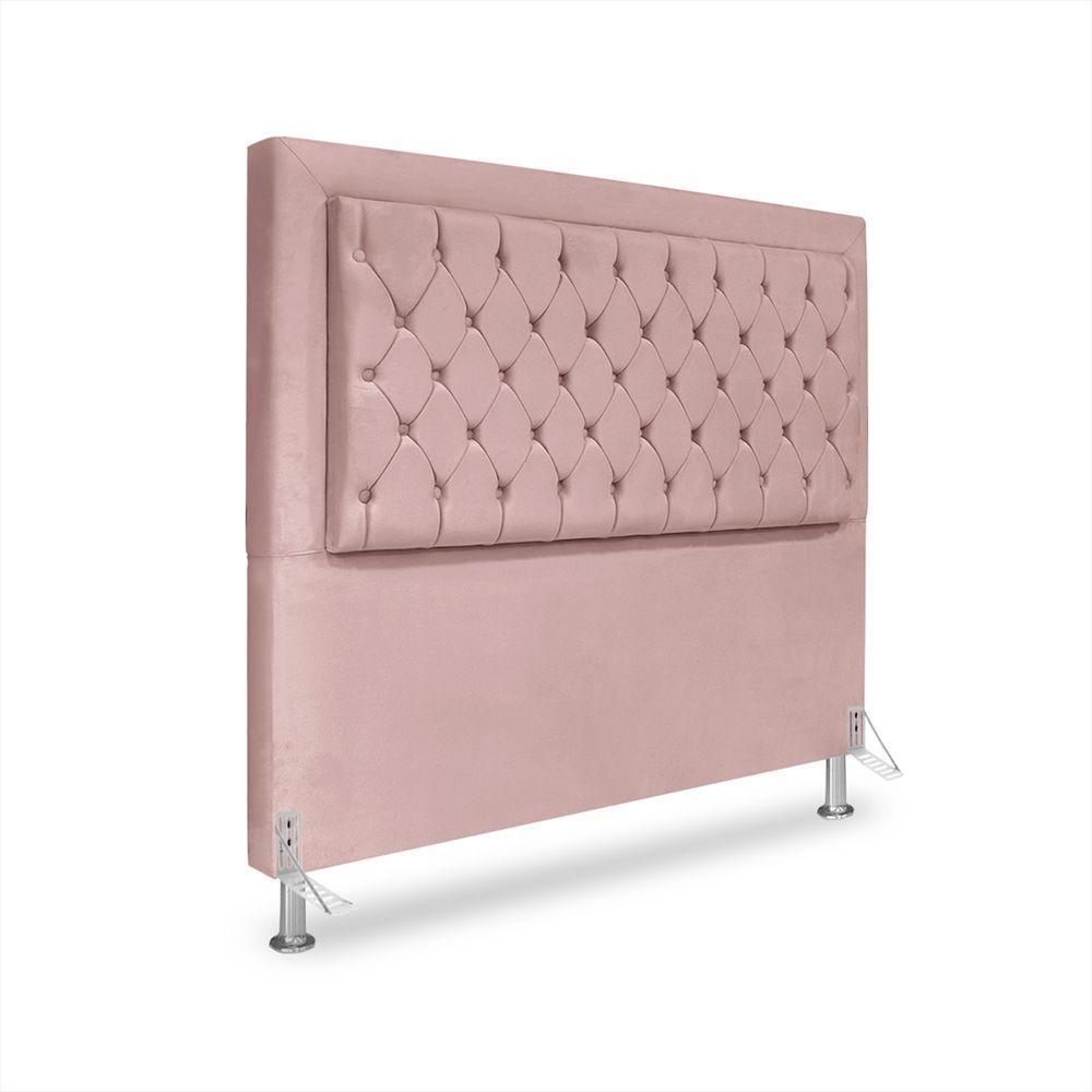Cabeceira De Cama Box Casal 140 Cm Baronesa Cor:rose - 1