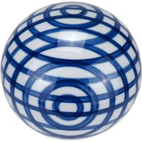 Esfera Azul Bola Decorativa Home&co Xadrez Cerâmica 10x10 - 1