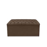 Kit Cabeceira E Calçadeira Baú Dunas Casal 140 Cm - Veludo Marrom - 3