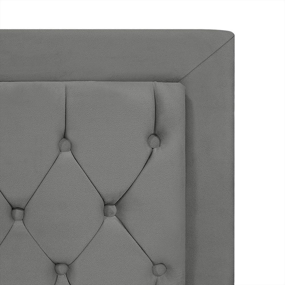 Cabeceira De Cama Box Casal 140 Cm Baronesa Cor:cinza Grafite - 3