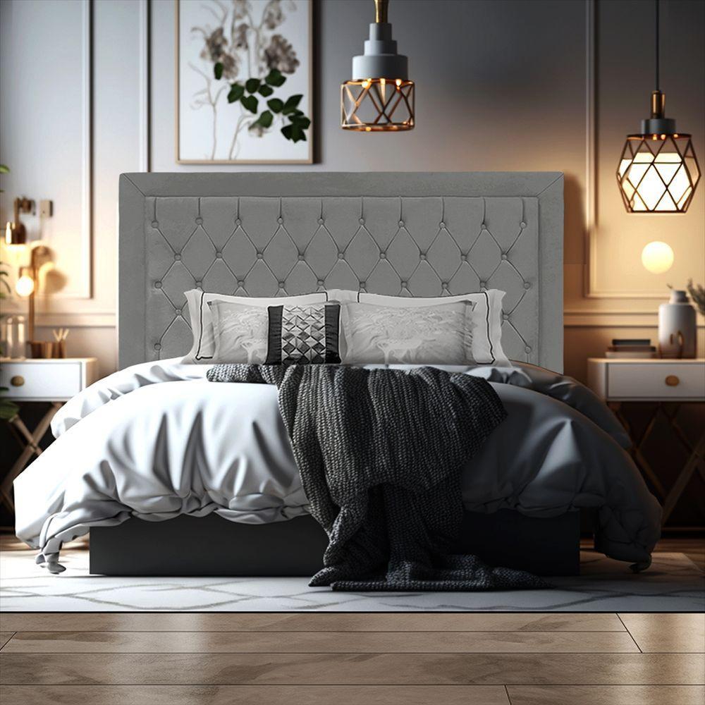 Cabeceira De Cama Box Casal 140 Cm Baronesa Cor:cinza Grafite - 6