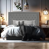 Cabeceira De Cama Box Casal 140 Cm Baronesa Cor:cinza Grafite - 6