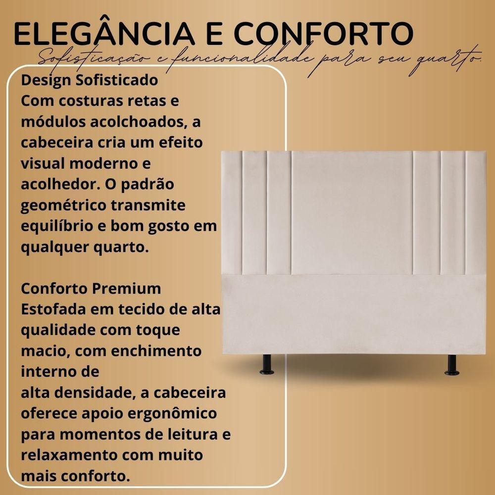 Cabeceira Cama Box Estofada Solteiro 90 Cm Veludo Frame Cor:cinza - 5