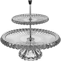 Prato Porta Doces 2 Andares Eco Crystal E Metal Transparente - 1