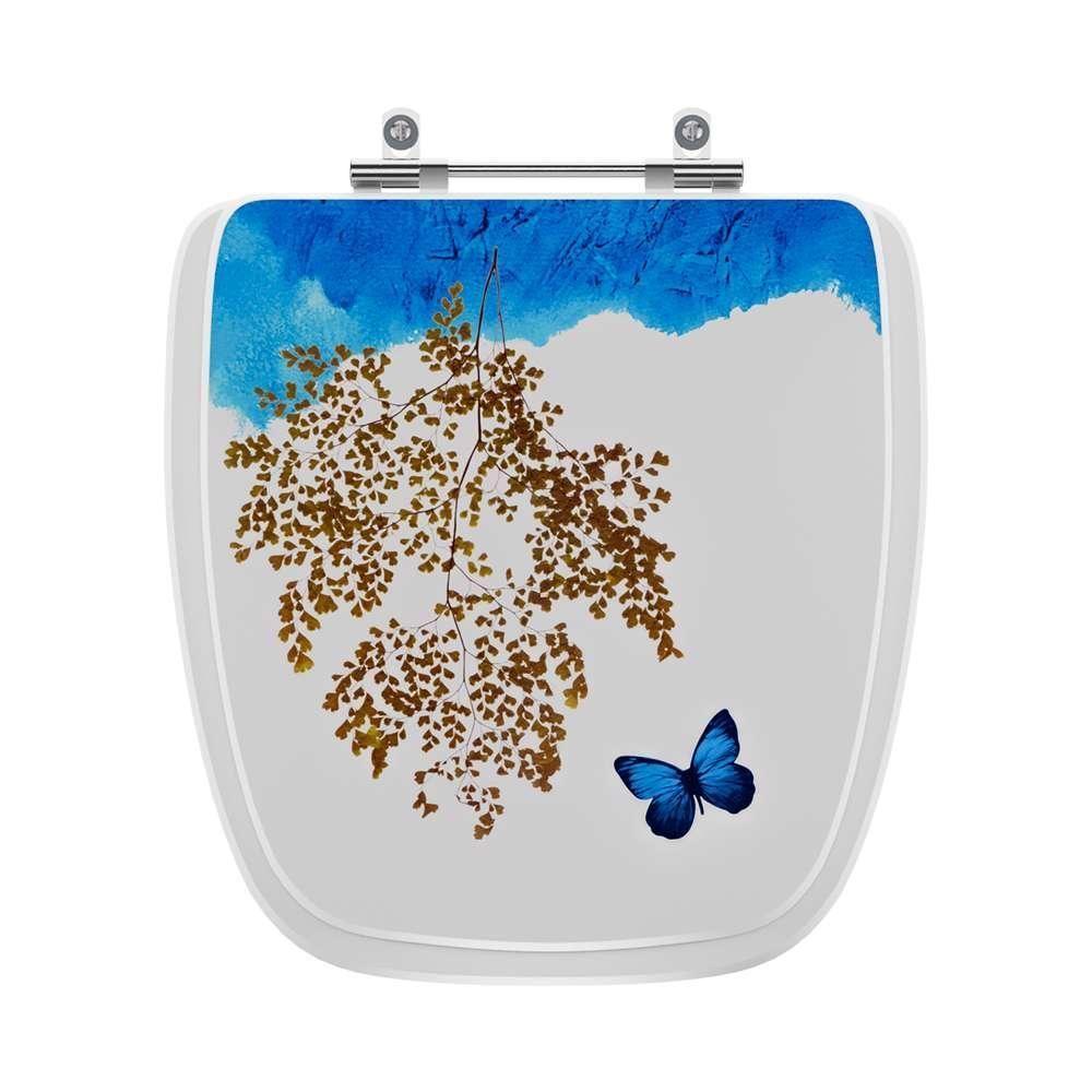 Tampa De Vaso Decorado Borboleta Art Para Bacia Incepa - 1
