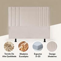 Cabeceira 140 Cm Casal Retro Estofada Cama Box Corino Frame Cor:marrom