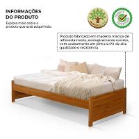 Cama Solteiro Com Colchão Madeira Maciça Gabrieli Mona Imbuia - 2