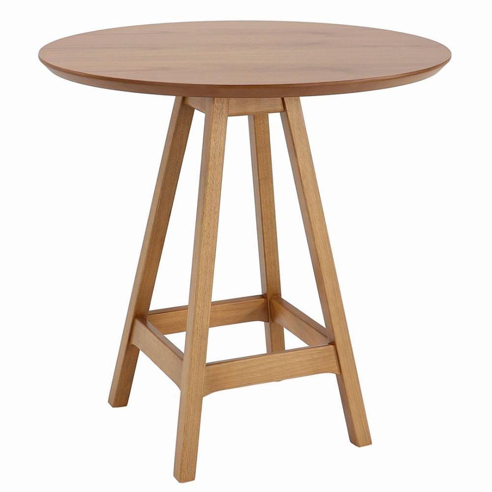 Mesa Bistrô Redonda Amores Nacional Móveis 80cm (larg) Base E Tampo Em Madeira Cor Amêndoa - 1