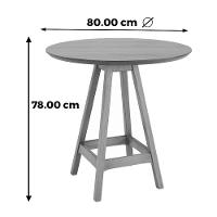 Mesa Bistrô Redonda Amores Nacional Móveis 80cm (larg) Base E Tampo Em Madeira Cor Amêndoa - 2