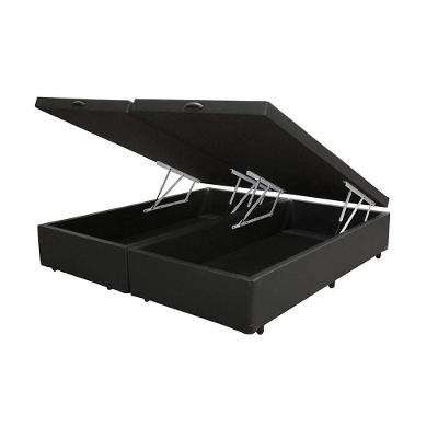 Cama Box Baú Queen 158 Bipartido Bello Box - Tecido Sintético Preto