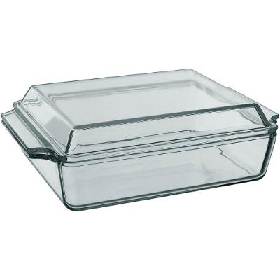 Assadeira Retangular Com Tampa Vidro Temperado 2l 9x30x21cm
