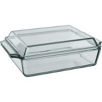 Assadeira Retangular Com Tampa Vidro Temperado 2l 9x30x21cm - 1