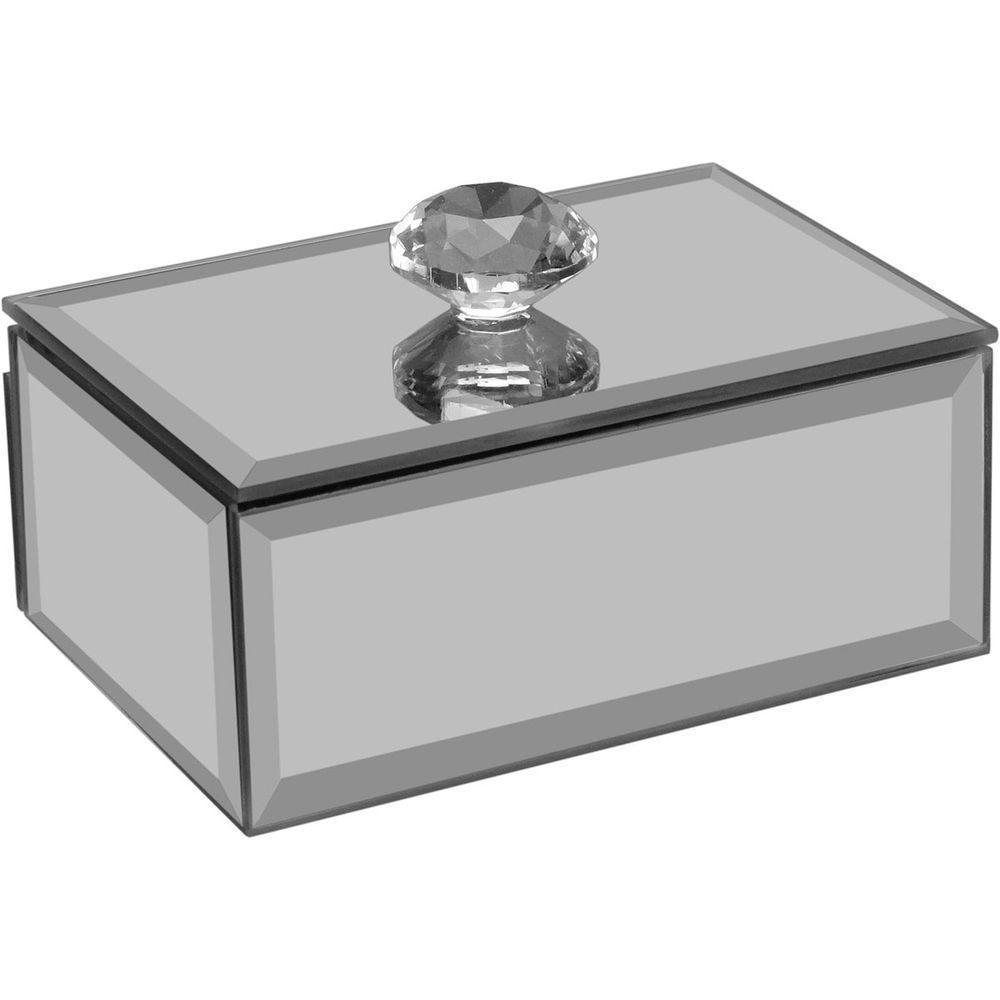 Porta Joias Caixa Organizadora Mdf Cinza Espelhado - 1