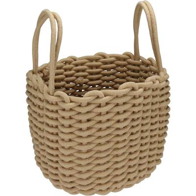Cesta Organizadora Decorativa Home&co Tecido 22x28x28cm Bege