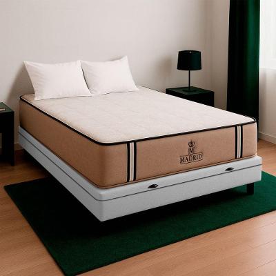 Cama Box Casal E Colchão Madrid Molas V-store 138x188x28 Cor:branco