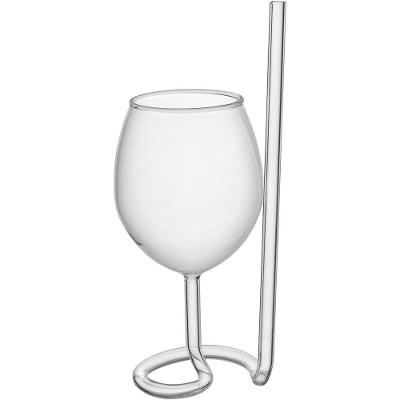 Taça Vinho água Home&co Com Canudo Borossilicato 300ml 21x6