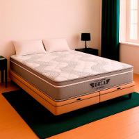 Cama Box King E Colchão Ibiza Molas V-store Cor:bege - 1