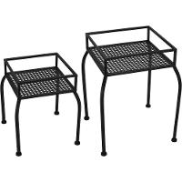 Jogo 2 Peças Mesas Laterias Quadradas Home&co Metal Preto - 1