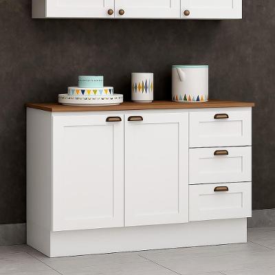 Balcão Cozinha Genialflex Provençal Branco Com Tampo ébano