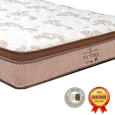 Cama Box Baú King Branco E Colchão Victory Molas Vstore