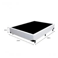Cama Box Casal - Tecido Sintético Branco Com Colchão Extra Firme D28 - Suporta 80kg - 2