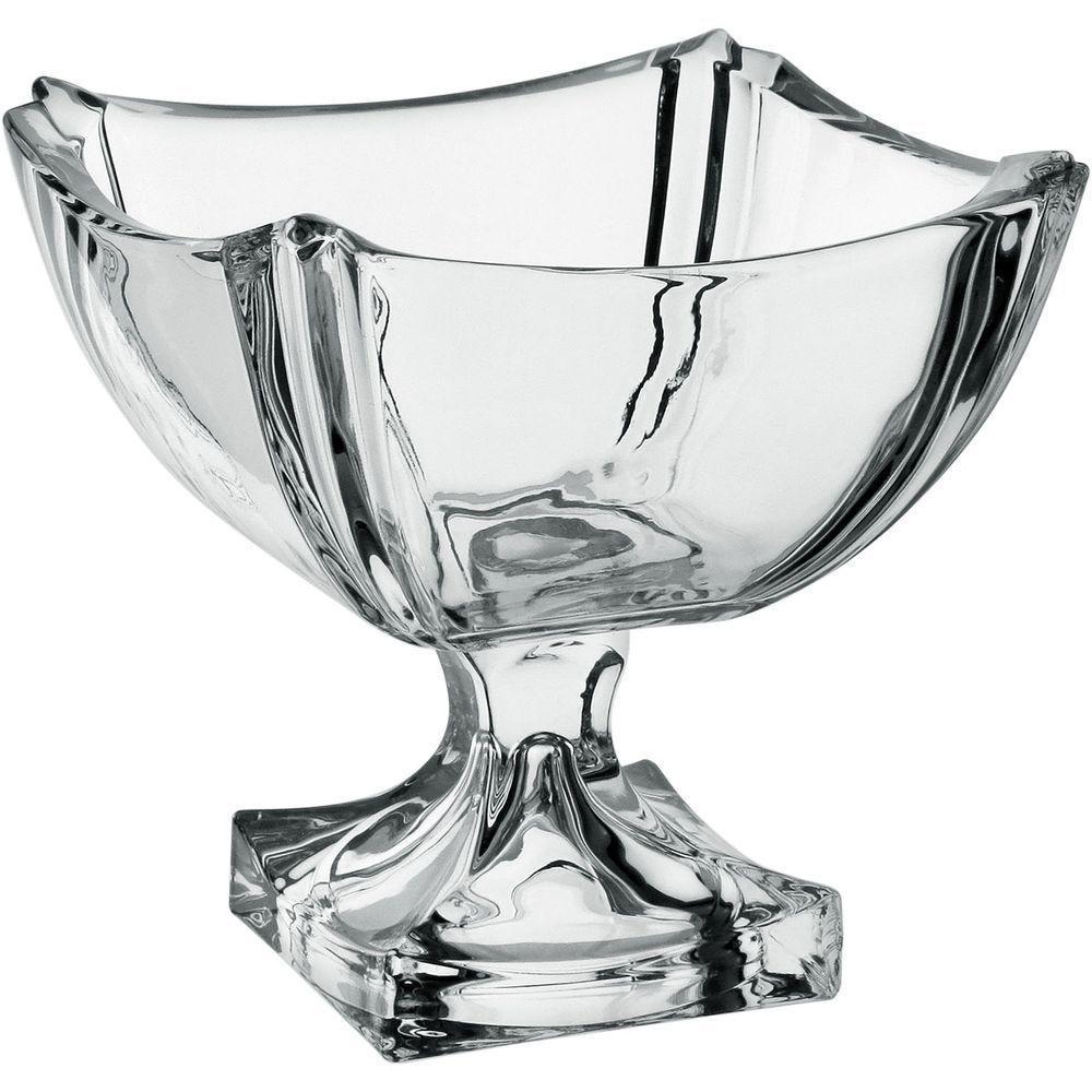 Fruteira Centro Mesa Home&co Com Pe Vidro 21x21 Transparente - 1