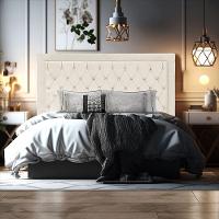 Cabeceira De Cama Box Casal 140 Cm Baronesa Cor:bege Claro - 7