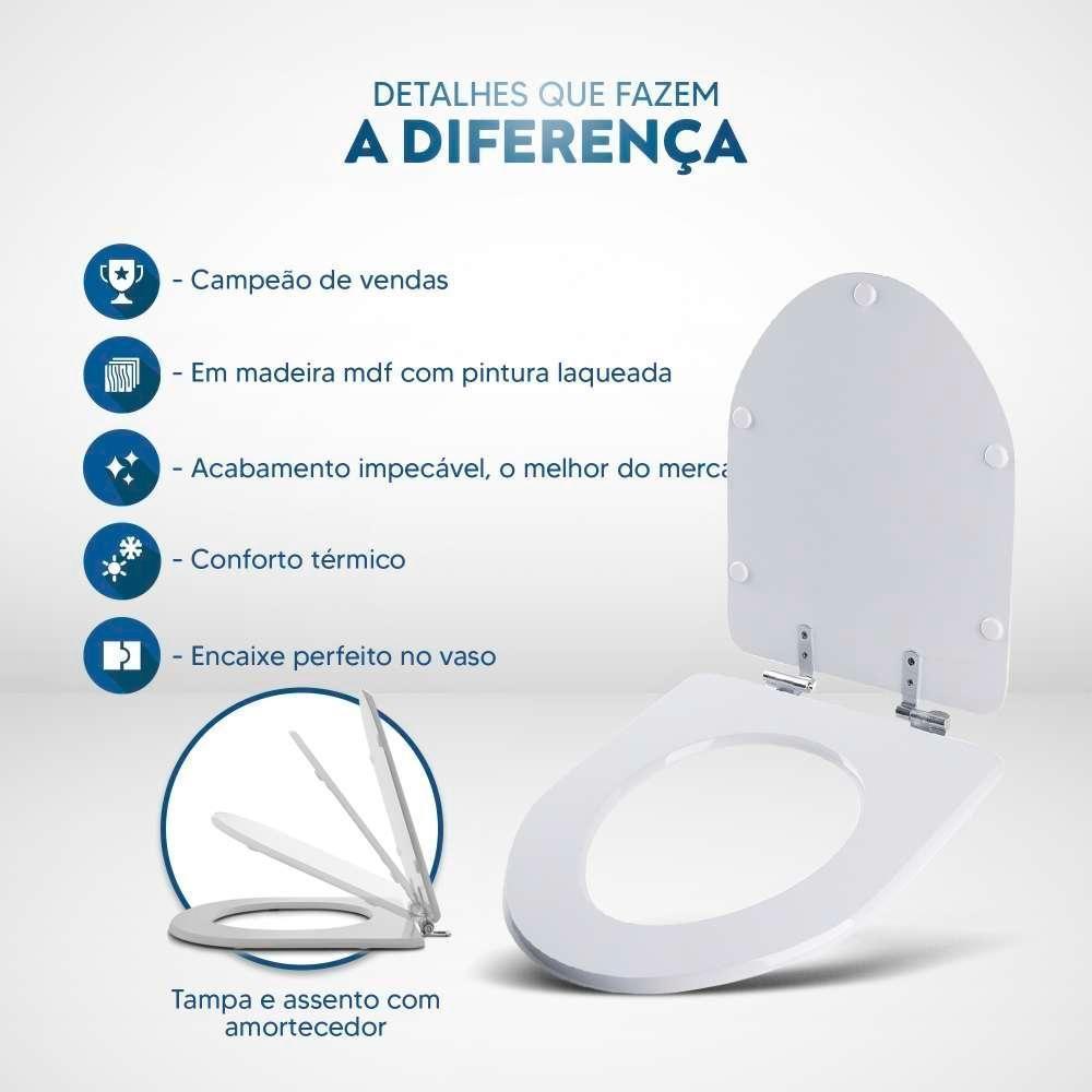 Tampa De Vaso Com Amortecedor Gunna Preto Para Bacia Eternit - 5