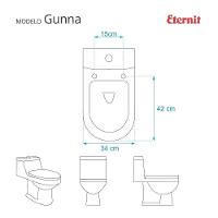 Tampa De Vaso Com Amortecedor Gunna Preto Para Bacia Eternit - 3