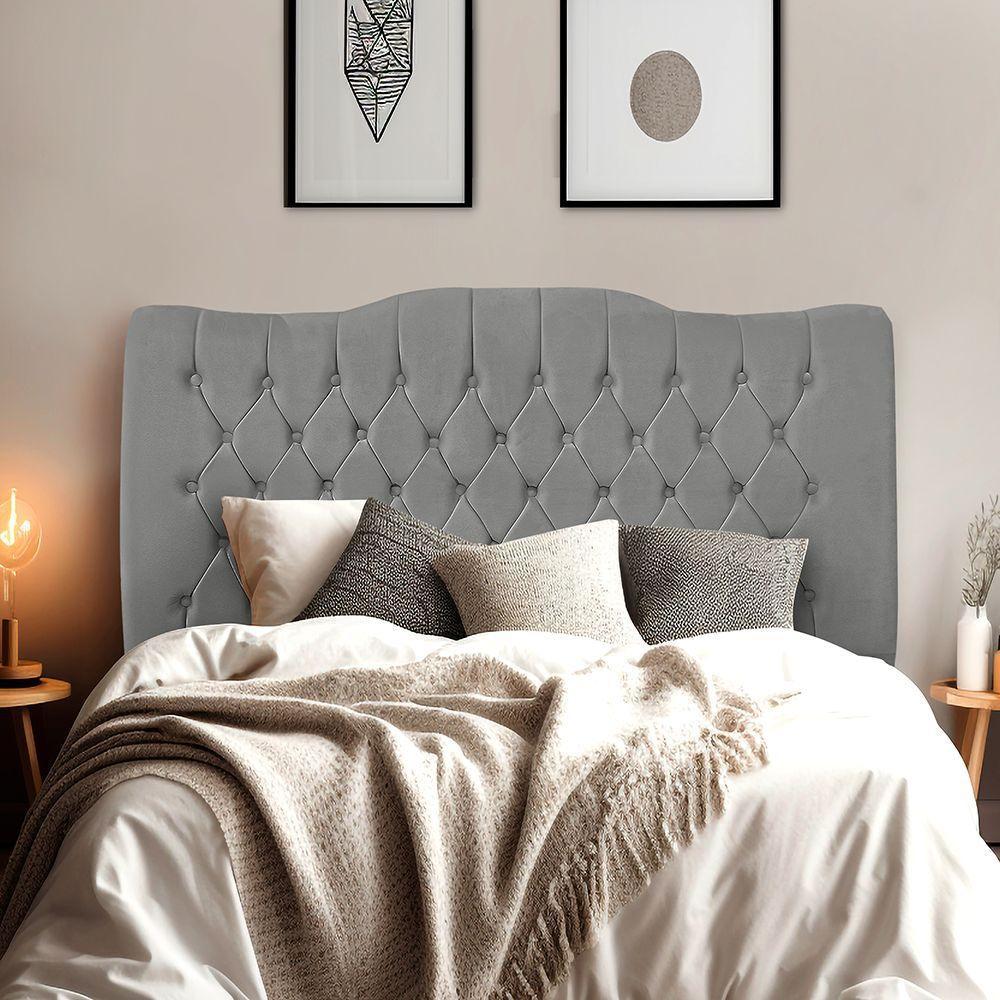 Cabeceira De Cama Box Casal 140 Cm Dunas cinza Grafite - 3