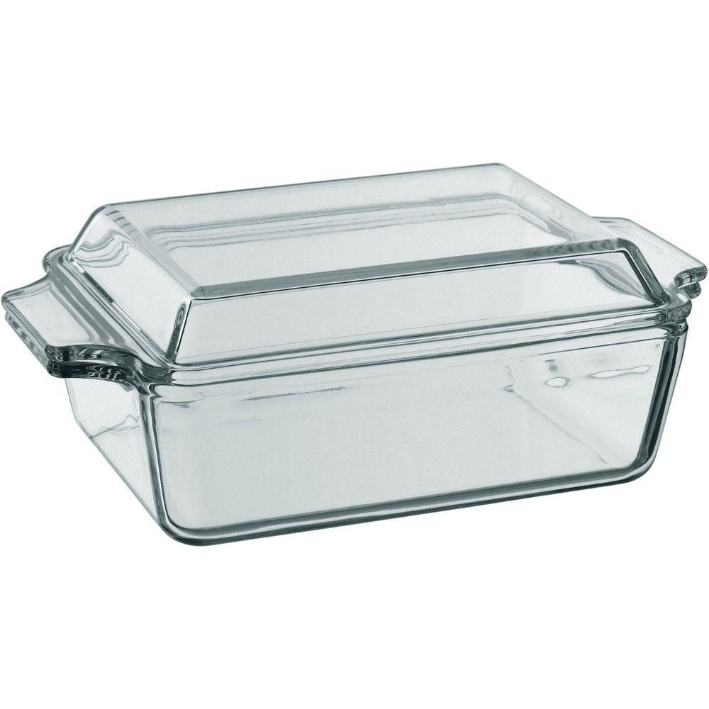 Assadeira Retangular Com Tampa Vidro Temperado 1l 9x23x14cm - 1