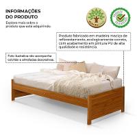 Cama Solteiro Gabrieli Mona Estrutura De Madeira Maciça Imbuia - 2