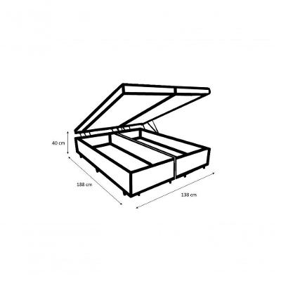 Cama Box Baú Casal 138 Bipartido - Bello Box Tecido Sintético Branco