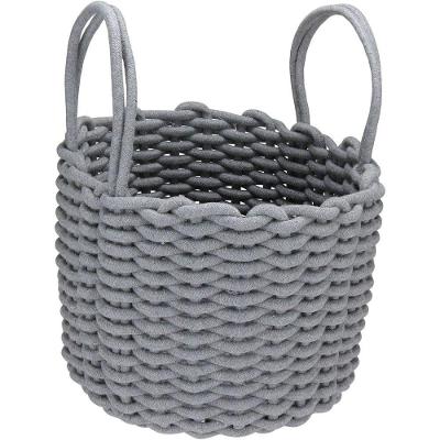 Cesta Organizadora Decorativa Home&co Tecido 22x28cm Cinza