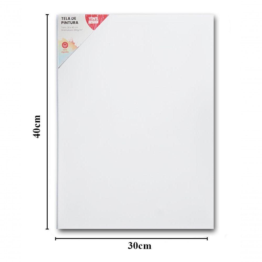 Kit 5 Telas De Pintura Comum 30x40 100% Algodão Pronta Branca N-a - 8