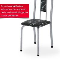 Conjunto De Mesa Tubular Com 6 Cad 140x75cm Tampo Em Granito Topázio Brenda 010 - Mart Pérola - 10