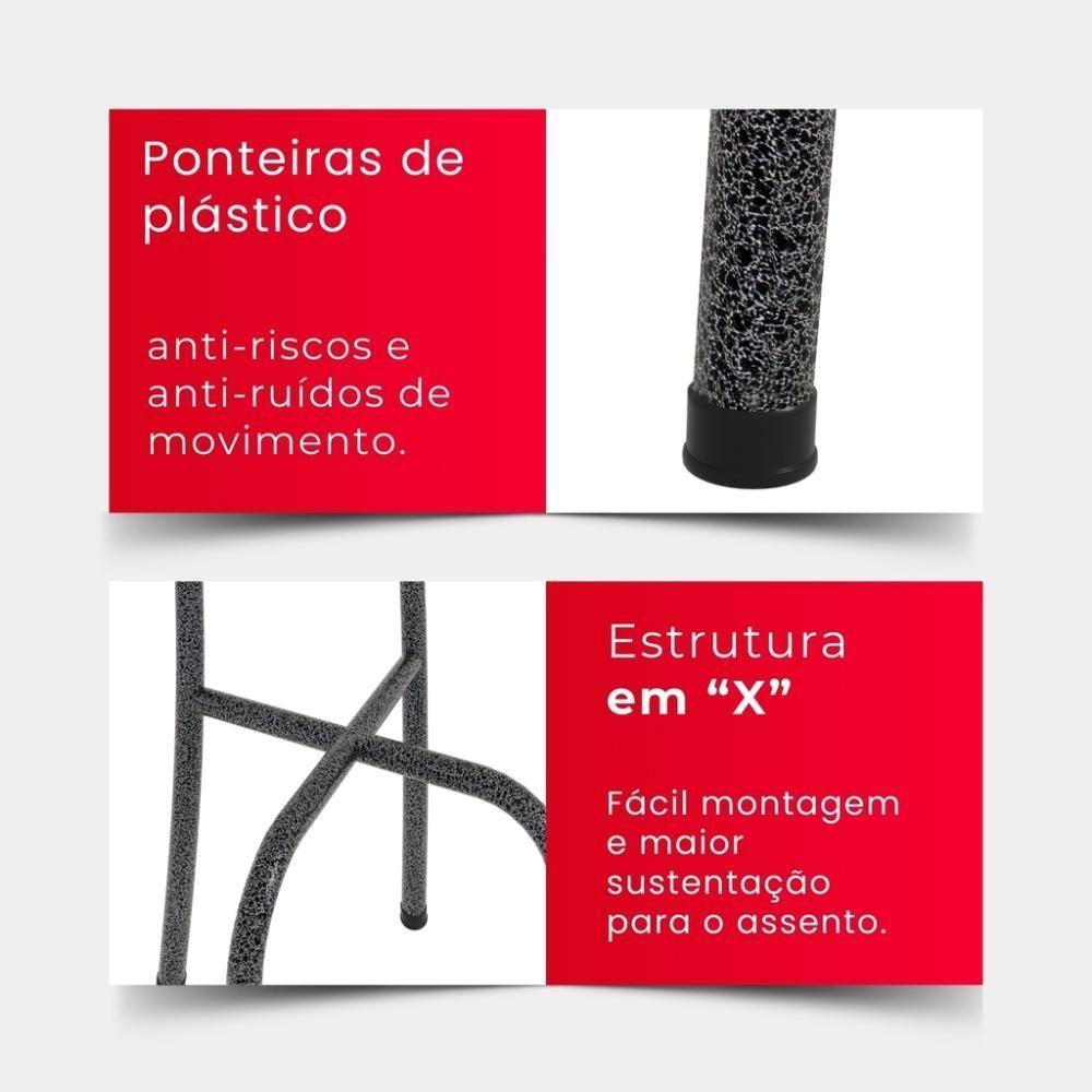 Mesa Tubular Analy 70x70cm Granito Topázio 4 Cad Mart Prata - 8