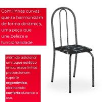 Mesa Tubular Analy 70x70cm Granito Topázio 4 Cad Mart Prata - 6