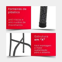 Mesa Tubular Analy 70x70cm Granito Topázio 4 Cad Mart Prata - 8