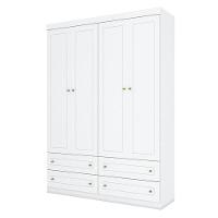 Berço Multifuncional Cleo E Guarda Roupa Infantil 4 Portas Mississipi Branco Fosco Com Colchão Gazin - Henn - 5