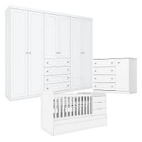 Quarto Infantil 6 Portas Mississpi Com Berço Multifuncional Cleo Ambiente Branco Fosco - Henn - 8